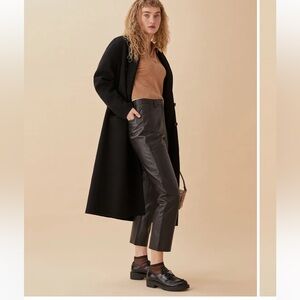 Reformation Veda Black Cropped Leather Pants 6